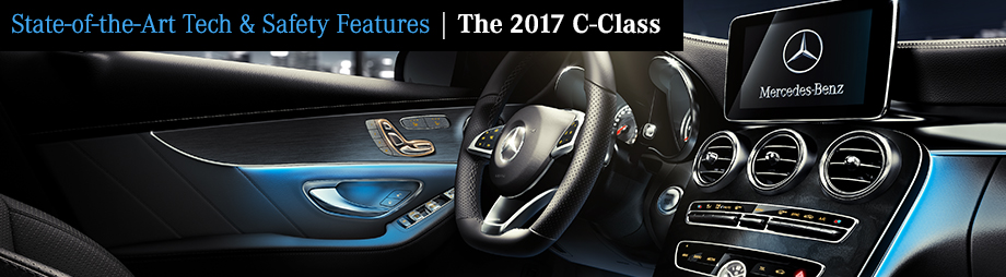 Safety features and interior of the 2017 C-Class - available at Capital Eurocars near Panama City and Marianna
