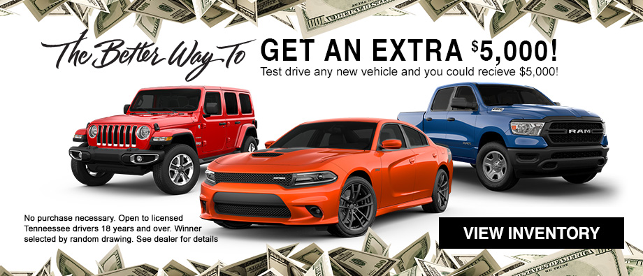 You could win $5,000 just for taking a test drive at your local Crown dealership in Tennessee