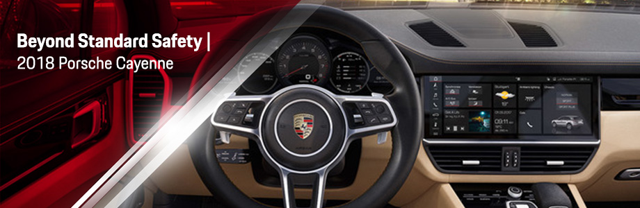 Safety features and interior of the 2018 Cayenne - available at Capital Porsche near Lake City and Panama City