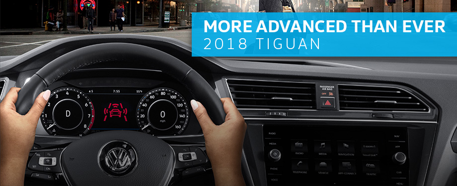 Safety features and interior of the 2018 Tiguan - available at Capital Volkswagen near Panama City and Marianna