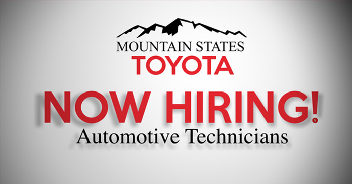 Mountain States Toyota Now Hiring!